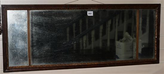 An early 18th century walnut overmantel, W.112cms H.44cms